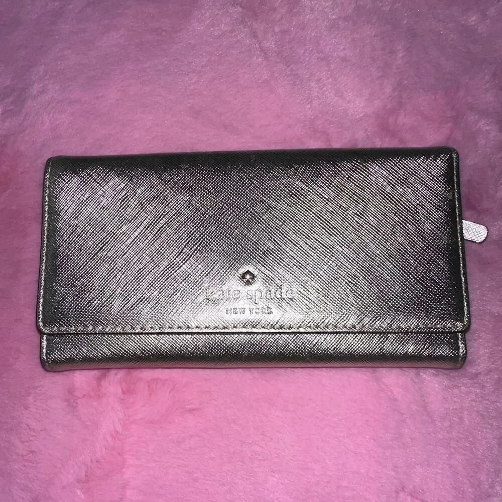Kate-spade-new-york Women's Gold and White Wallet-purses
